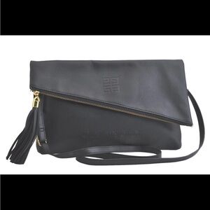 Givenchy Black Leather Convertible Clutch Crossbody with Tassel